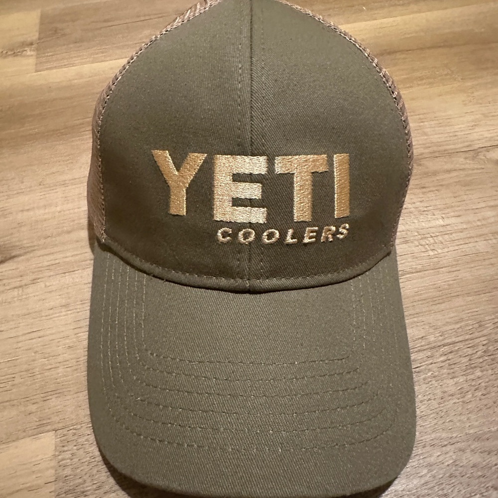 Yeti Olive and Brown Mesh Trucker Hat